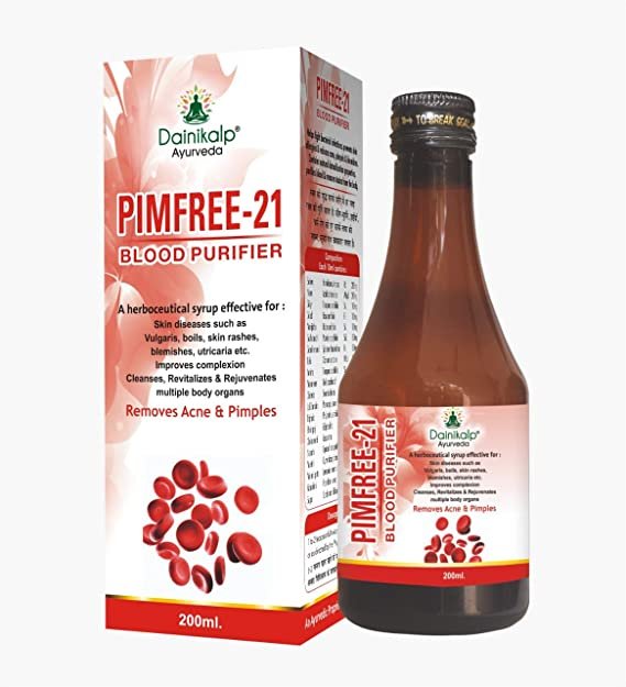 Dainikalp Ayurveda Pimfree-21 Blood Purifier Syrup, 200ml - Dainikalp ...